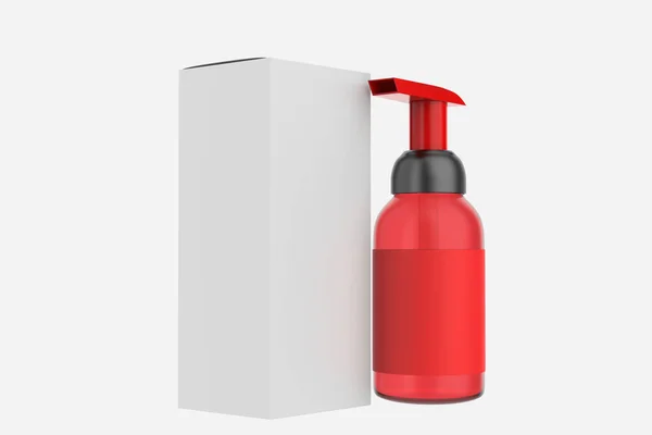 Butelka Kosmetyczna Makietą Pompy Izolowanym Tle Ilustracja — Zdjęcie stockowe