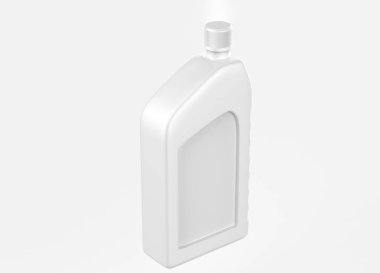 Motor yağı kutusu beyaz arka planda izole edildi. 3d illüstrasyon