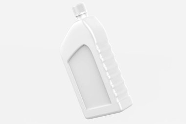 Motor yağı kutusu beyaz arka planda izole edildi. 3d illüstrasyon