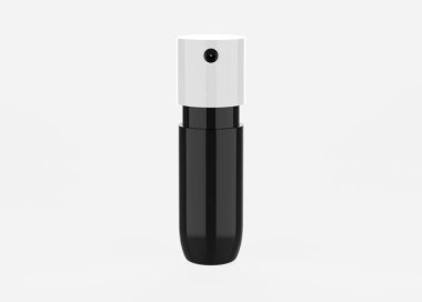 Pompalı Kozmetik Şişe Metalik beyaz arka planda izole edildi. 3d illüstrasyon