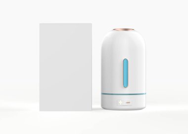 Otomatik 180 derece Döndüren Mini nemlendirici usb nemlendirici araba dağıtıcı USB batarya yeniden şarj edilebilir. 3d illüstrasyon 