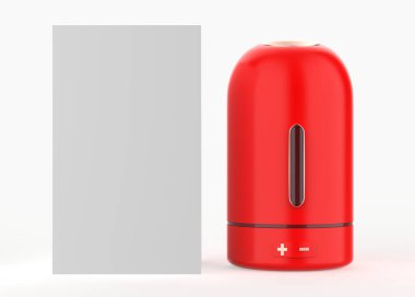 Otomatik 180 derece Döndüren Mini nemlendirici usb nemlendirici araba dağıtıcı USB batarya yeniden şarj edilebilir. 3d illüstrasyon 