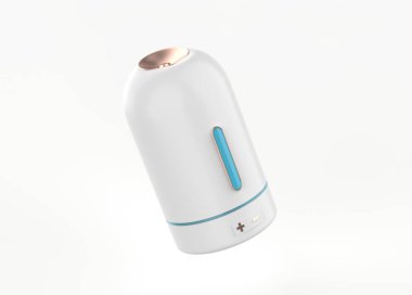 Otomatik 180 derece Döndüren Mini nemlendirici usb nemlendirici araba dağıtıcı USB batarya yeniden şarj edilebilir. 3d illüstrasyon 