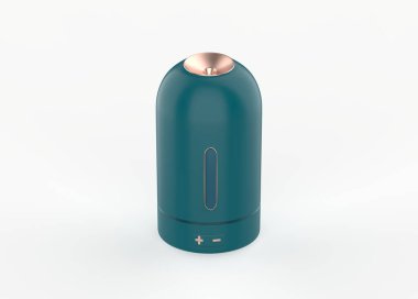 Otomatik 180 derece Döndüren Mini nemlendirici usb nemlendirici araba dağıtıcı USB batarya yeniden şarj edilebilir. 3d illüstrasyon 