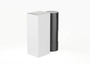 15ml buzlu cam şişesiz maket beyaz arka planda izole edildi. 3d illüstrasyon