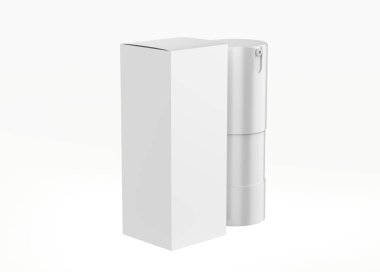 15ml buzlu cam şişesiz maket beyaz arka planda izole edildi. 3d illüstrasyon