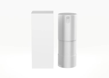 15ml buzlu cam şişesiz maket beyaz arka planda izole edildi. 3d illüstrasyon