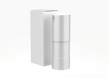 15ml buzlu cam şişesiz maket beyaz arka planda izole edildi. 3d illüstrasyon