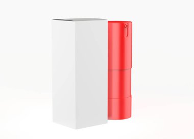 15ml buzlu cam şişesiz maket beyaz arka planda izole edildi. 3d illüstrasyon