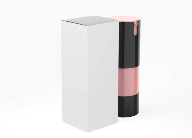 15ml buzlu cam şişesiz maket beyaz arka planda izole edildi. 3d illüstrasyon