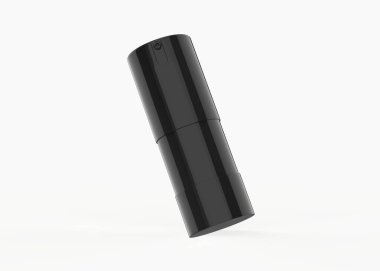 15ml Frosted Glass Airless Bottle Mockup isolated on white background. 3d illustration