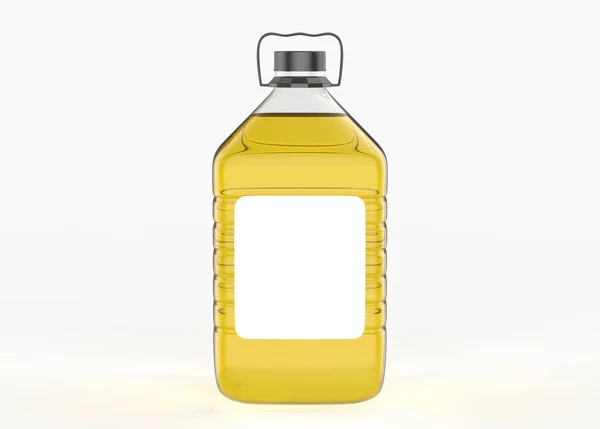 Прозорий Макет Пляшки Олії Ізольований Білому Тлі Ілюстрація — стокове фото