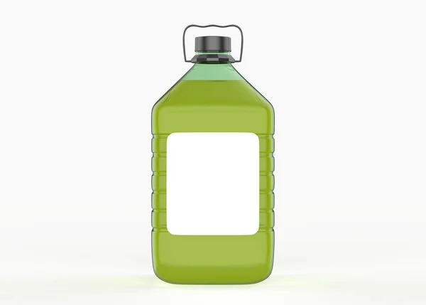 Botella Aceite Transparente Mockup Aislado Sobre Fondo Blanco Ilustración —  Fotos de Stock