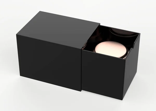 Matte Cosmetic Jar Mockup Box Isolated White Background Illustration — Stockfoto