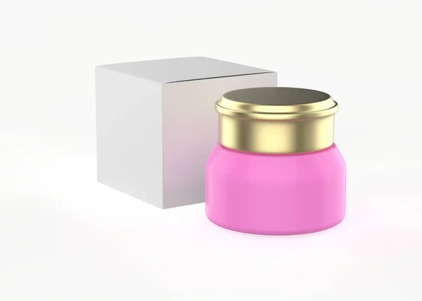 Matte Cosmetic Jar Mockup Isolated White Background Illustration —  Fotos de Stock