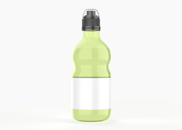 Colored Plastic Bottle Water Sport Cap Mockup Isolated White Background — Stock Photo, Image