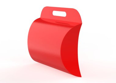 Kraft Kağıt Yastık Kutusu, beyaz arka planda izole edilmiş. 3d Görüntü