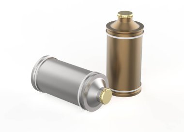 Matte Metalik Alüminyum Kutusu Beyaz Arkaplanda izole edildi. 3d Görüntü