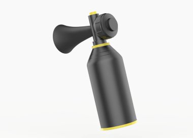 Beyaz arka planda izole hava kornası. 3d illüstrasyon