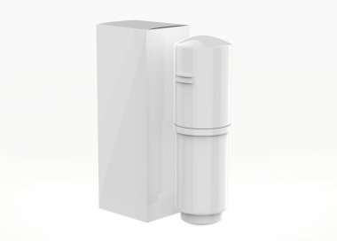 Beyaz arka planda izole edilmiş parlak fosforlu kalem modeli. 3d illüstrasyon 