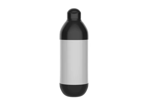 Glanzende Plastic Cosmetische Fles Mockup Geïsoleerd Witte Achtergrond Illustratie — Stockfoto