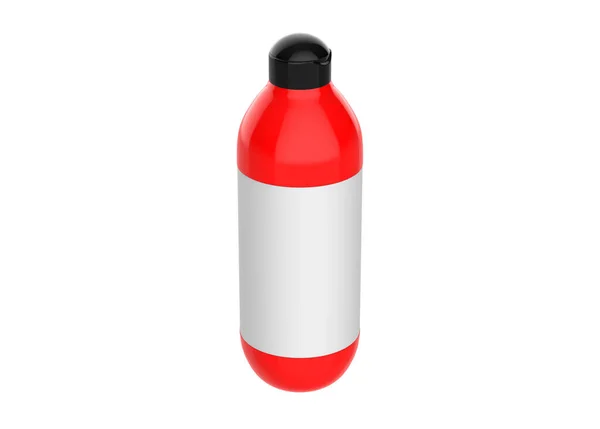 Glossy Plastic Cosmetic Bottle Mockup Isolated White Background Illustration — Stock Photo, Image