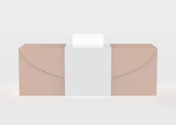 Caja Cartón Papel Embalaje Producto Blanco Ilustración —  Fotos de Stock
