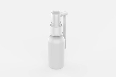 Uzun başlıklı plastik şişe, beyaz arka planda izole edilmiş. 3d illüstrasyon