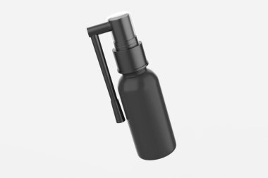 Uzun başlıklı plastik şişe, beyaz arka planda izole edilmiş. 3d illüstrasyon