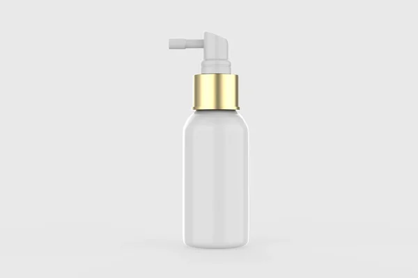 Bottiglia Plastica Con Ugello Lungo Spruzzatore Mockup Isolato Sfondo Bianco — Foto Stock