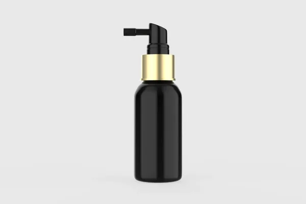 Пластиковая Бутылка Длинным Макетом Распыления Сопла Изолированы Белом Фоне Иллюстрация — стоковое фото