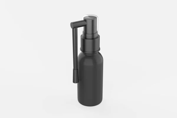 Пластиковая Бутылка Длинным Макетом Распыления Сопла Изолированы Белом Фоне Иллюстрация — стоковое фото