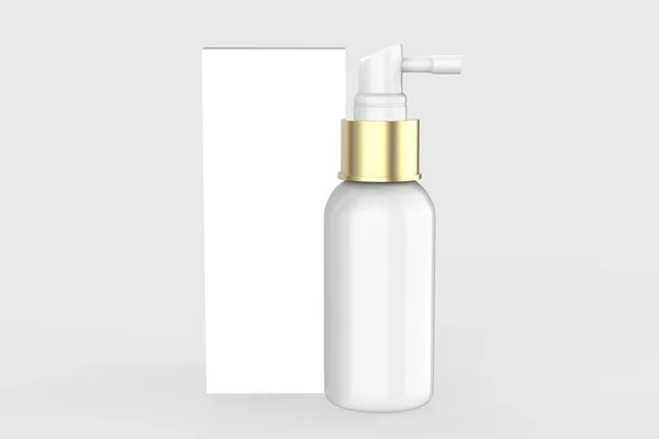 Garrafa Plástico Com Bico Longo Pulverizador Mockup Isolado Fundo Branco — Fotografia de Stock