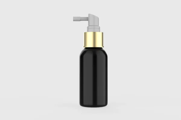 Bottiglia Plastica Con Ugello Lungo Spruzzatore Mockup Isolato Sfondo Bianco — Foto Stock
