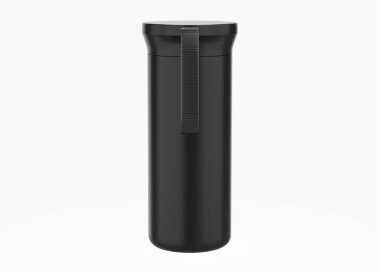 Beyaz arka planda izole edilmiş termo şişe maketi. 3d illüstrasyon