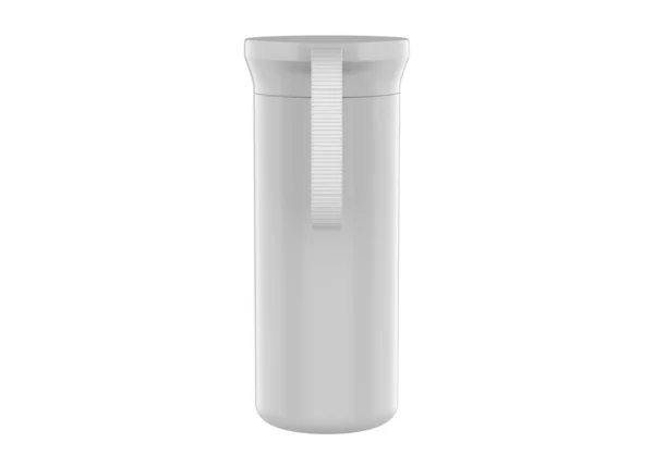 Thermo Flask Palack Mockup Elszigetelt Fehér Háttér Illuatráció — Stock Fotó