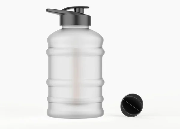 Литра Спортивной Воды Бутылка Тренажерного Зала Изолированы Белой Backgroun Иллюстрация — стоковое фото