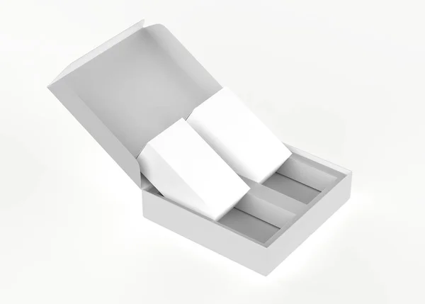 Box Tea Boxes Mockup Isolated White Background Illustration —  Fotos de Stock