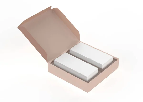 Box Tea Boxes Mockup Isolated White Background Illustration — ストック写真