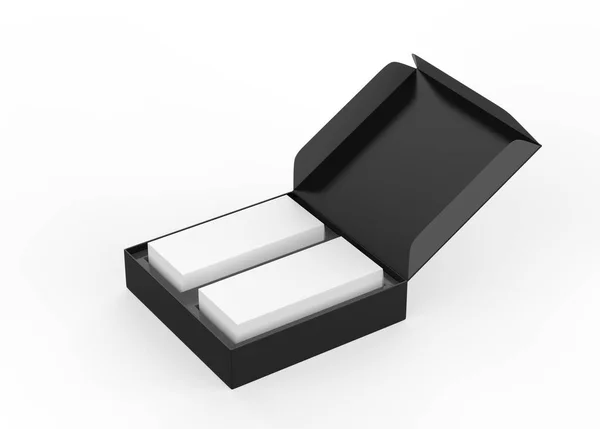 Коробка Чайними Коробками Макет Ізольовано Білому Тлі Ілюстрація — стокове фото