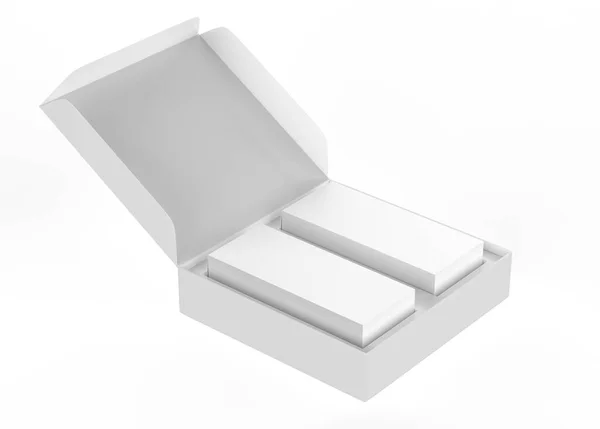 Box Tea Boxes Mockup Isolated White Background Illustration — 스톡 사진