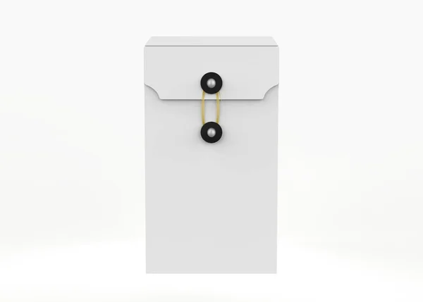 Paper Box String Closure Mockup Isolated White Background Illustration — Zdjęcie stockowe