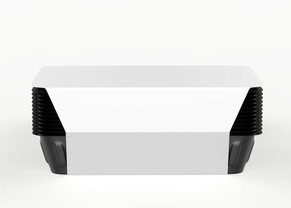 Set of Foil Trays Mockup Isolated On White Background. 3d illustration