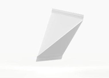 Paper Triangular Package Mockup Isolated On White Background. 3d Illustration