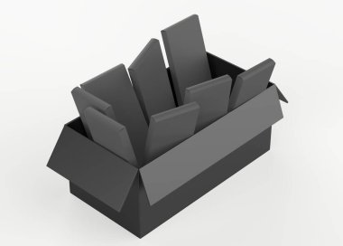 Box Within Boxes Mockup Isolated On White Background. 34d illuatration