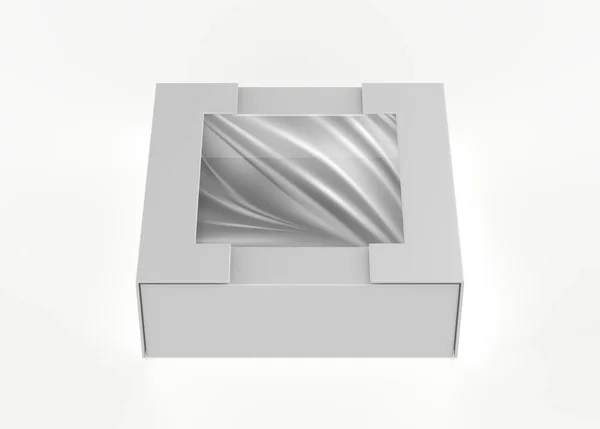 Paper Corrugated Cardboard Box Mockup Isolated Background Illustration — Stockfoto