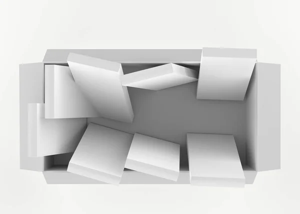 Box Boxes Mockup Isolated White Background 34D Illuatration — Stockfoto