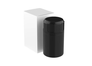 İlaç şişesi maketi beyaz arka planda izole edilmiş. 3d illüstrasyon