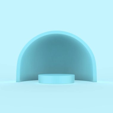 Nane renginde bir palette podyum yap. Yarımküre ya da kemer kullan. 3d illüstrasyon