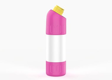 Plastik tuvalet temizleyicisi, beyaz arka planda izole edilmiş. 3d illüstrasyon